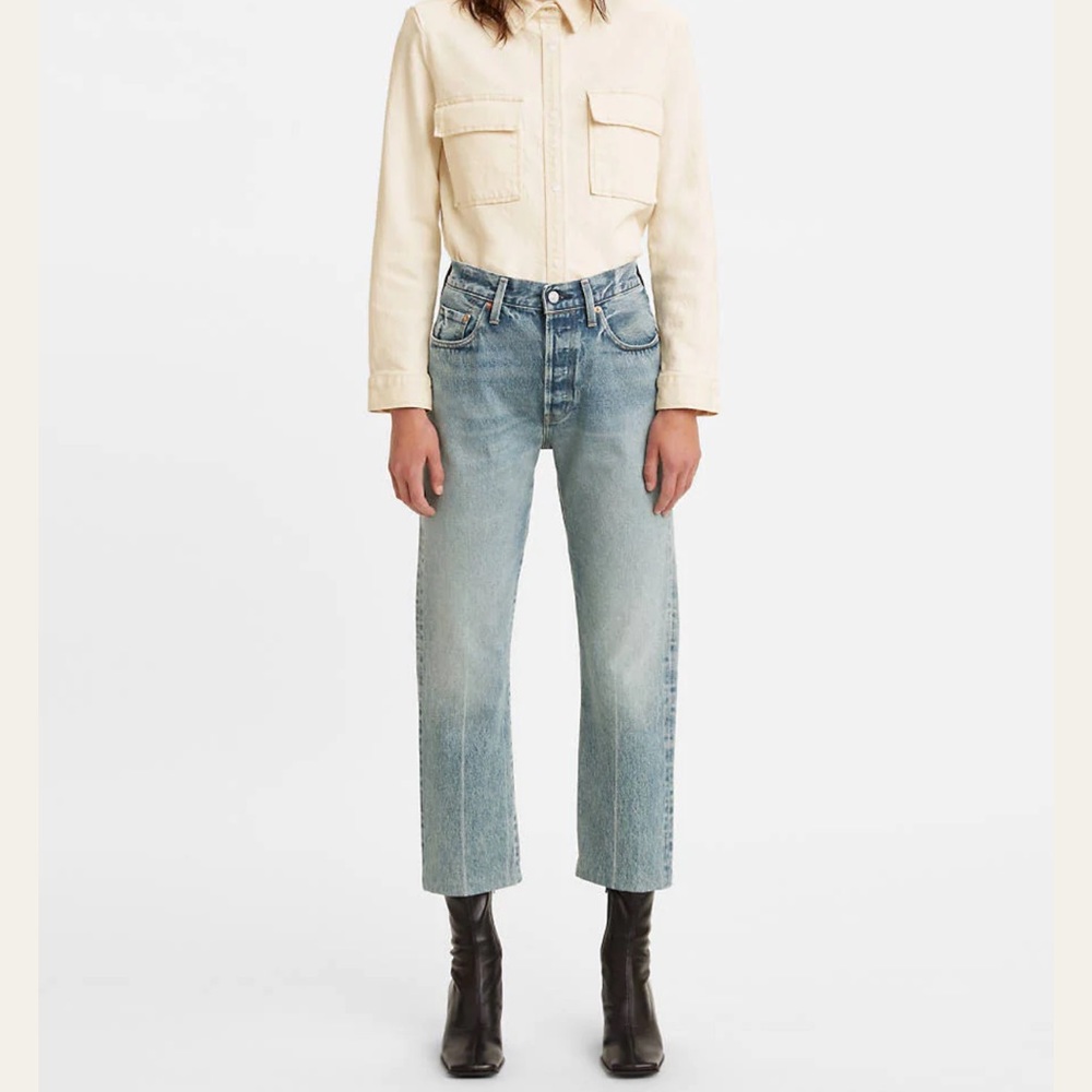 Levi’s 501 selvedge cropped jeans - elephant blue